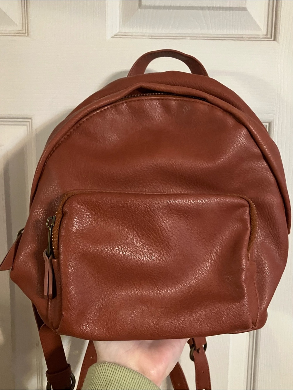 Women’s Universal Thread Rust Orange Canvas Backpack Interior Purse Everydaywear